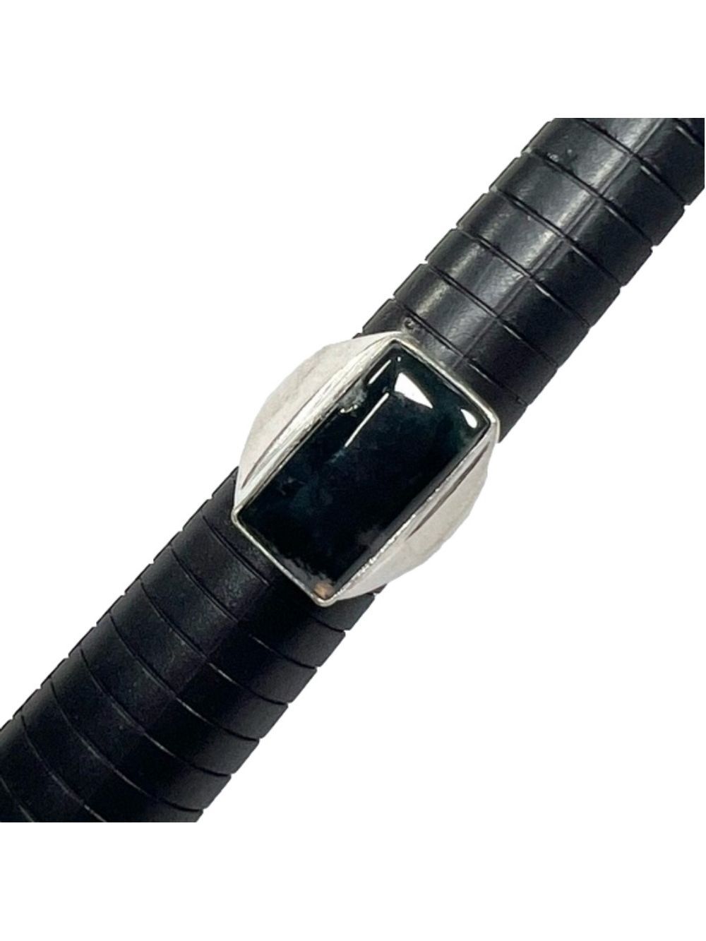 Moss Agate 925 Unisex Gemstone Ring size 8.75